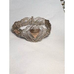 SILVER FILIGREE‎ BRACELET Egyptian motifs Vintage